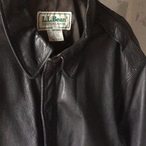 Vintage men’s LL Bean leather bomber jacket.